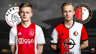 Dani Hagebeuk  Quinten van der Most  Ajax  Feyenoord  Speelronde 28  EDivisie [upl. by Eiclud963]