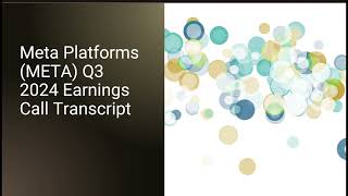 Deep Dive  Meta Platforms META Q3 2024 Earnings Call [upl. by Nilloc]