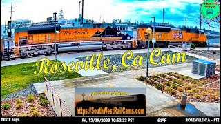 Roseville CA  UPRR Roseville Sub MP 1065  PTZ  SouthWest RailCams LIVE [upl. by Marjana]