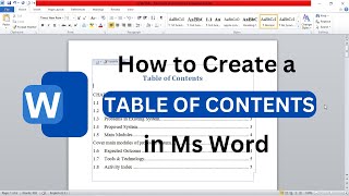 Microsoft Word  How to Insert Table of Contents in Word  How to create Table of Contents [upl. by Pembroke]