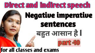 Negative imperative sentences direct and indirect speech  for all classes  by RM study time [upl. by Nednyl]