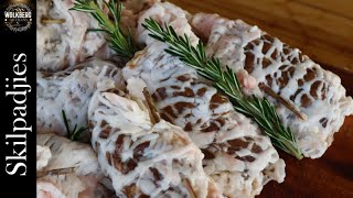 Traditional Skilpadjies recipe on the braai  Lamb liver wrapped in caul fat  South African ASMR [upl. by Nodearb]