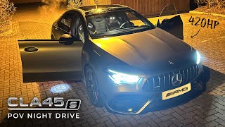 2022 CLA45s AMG Brutal Night Drive in Race Mode [upl. by Primrosa]