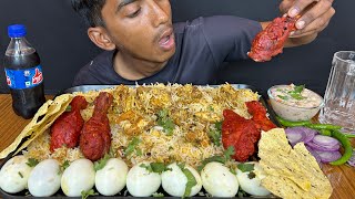 ASMR EATING SPICY CHICKEN BIRYANI  CHICKEN FRY EATING VIDEO  10 EGG EATING  MUKBANG VIDEO FOOD [upl. by Jasmine]