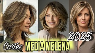 Estilos MEDIA MELENA PRÁCTICOS Que FAVORECE a Todas 💇‍♀️ Diseño de Cortes de Cabello 2025 [upl. by Langsdon]