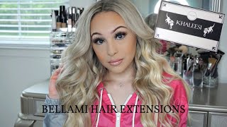 BELLAMI HAIR EXTENSIONS UNBOXING  INSTALL amp STYLE  Briana Paulina [upl. by Akin270]