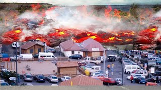 Horrifying today 1 hour after Kilauea volcano eruptas hellish lava poured outrumbling across land [upl. by Hildick]