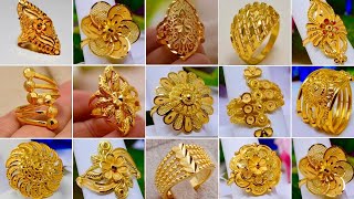 Top 100 Latest Gold Ring Designs  Most Beautiful Gold Ring Designs For WomenGold ring designs 2024 [upl. by Buehrer]