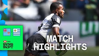 Fiji score SEVENTY 😱  Fiji v Uruguay  HSBC SVNS Cape Town 2024  Mens Highlights [upl. by Reinnej]