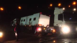 Film crew lorry stuck on embankment [upl. by Yaja]