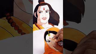 Mata Sita and ram ji drawing 🙏❤️ shorts trendingshorts viralshorts viral sitaram ram art [upl. by Annam118]