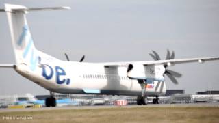 Single Engine Taxi Flybe Bombardier Q400 Dash 8 [upl. by Noskcaj]