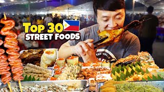 Top 30 STREET FOODS in the Philippines  Best CHEAP EATS from Manila to Davao [upl. by Atinav]