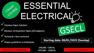 GSECL Crash Course Electrical Plant Attendant amp Junior Engineer Online amp Offline 09012022 [upl. by Nilrac]