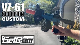 Demo  Customized TOY Gel Fight VZ61 Scorpion Gel Ball Blaster  Buffer Tube amp Front End Mod [upl. by Anderson196]