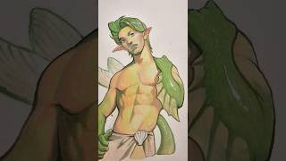 painting mermen 37 gouache speedpainting sketchbook [upl. by Kan432]