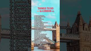 Things To Do In LONDON 🇬🇧 london england uk visitlondon visitengland touristattraction [upl. by Nerrol27]