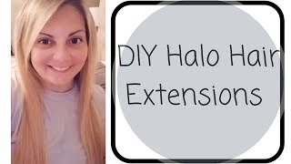 DIY HALO HAIR EXTENSIONS  EASY HAIR EXTENSIONS  COUNTRYBARBIE15 [upl. by Sheelah]