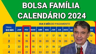 CALENDÁRIO COMPLETO BOLSA FAMÍLIA 2024 PUBLICADO CALENDÁRIO DE FEVEREIRO DE 2024 BOLSA FAMÍLIA [upl. by Drawets]