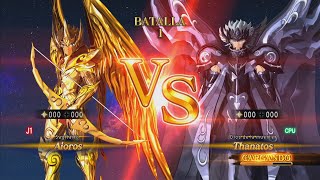 Aioros De Sagitario Armadura Divina vs Thanatos Dios De La Muerte  Latino [upl. by Aizatsana]