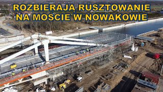 Przekop Mierzei Wiślanej  2 etap  rozbierają rusztowanie na moście w Nowakowie [upl. by Euqinahc]