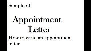 how to write appointment letter  Appointment letter  letter writing  legal drafts  Law [upl. by Ramonda]