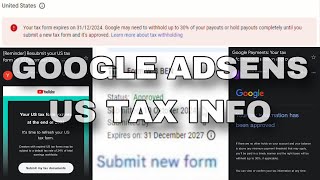 YOUTUBE TAX FORM 2024  US TAX EXPIRED [upl. by Antonius]