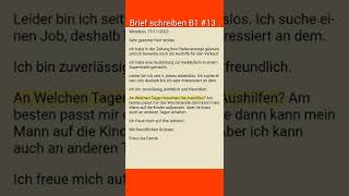 Brief schreiben B1 13 Bewerbung Arbeit Verkäufer [upl. by Tybalt]