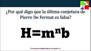 La última conjetura de De Fermat es falsa [upl. by Eidua309]