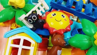 Satisfying building block marble run ☆ Create an interesting marble track building using Lego Duplo [upl. by Nawor]