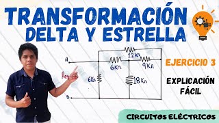 Conversión DELTA Triangulo a ESTRELLA y ESTRELLA a DELTA ⚡1 EJERCICIO EXPLICACIÓN FÁCIL ✔️ [upl. by Afihtan]