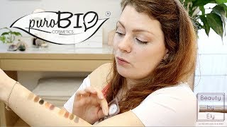 Makeup Bio  Unboxing et Swatch du Maquillage Purobio avec BeautyByEly  Bio Vegan amp Cruelty free [upl. by Sollars]