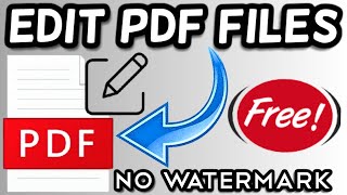 How to Edit Text in PDF files without watermark [upl. by Edmead]