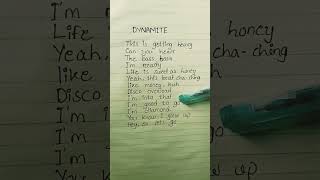 Dynamite  BTS 💜 lyrics shorts bts [upl. by Tann]