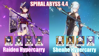 C0 Raiden Hypercarry amp C2 Shenhe Xianyun Hypercarry  Spiral Abyss 44  Genshin Impact [upl. by Larrabee]