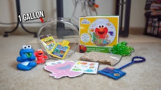 1 Gallon ELMO THEMED Fish AQUARIUM STARTER KIT [upl. by Enelrahs]