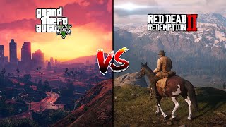 Red Dead Redemption 2 vs GTA 5 Physics and Details Comparison [upl. by Rina]