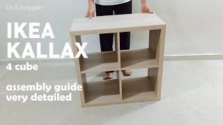 IKEA KALLAX shelving unit 4 cube 77x77 cm assembly instructions very detailed [upl. by Grissom]