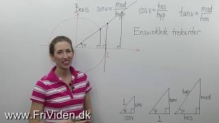 Bevis sinus cosinus og tangens ved hjælp af ensvinklede trekanter og enhedscirklen [upl. by Marita]