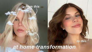 i box dyed my hair brown at home  BLONDE TO BRUNETTE TRANSFORMATION [upl. by Dorelia]