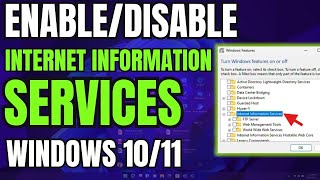 How to EnableDisable Internet Information Services IIS on Windows 1011 Windows Features [upl. by Jemina387]