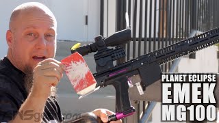 Planet Eclipse EMEK MG100 Paintball Gun  Accuracy Test [upl. by Lada]