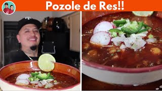 POZOLE ROJO DE RES RECETA [upl. by Mode343]