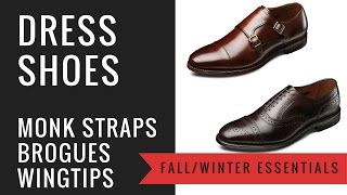 Mens FallWinter Dress Shoes  Double Monk Straps Brogues Wingtips  Leather Suede [upl. by Alur]