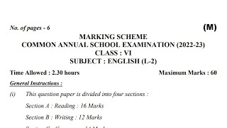 CLASS6ENGLISHMARKING SCHEME FULL SOLUTION VIDEO202223FINAL TERM EXAMENGLISHMARKING SCHEME [upl. by Aix354]