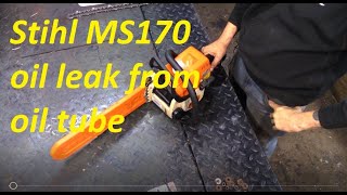 Stihl MS170 MS180 Chainsaw oil leak repair [upl. by Daniela]