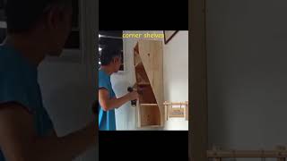 Corner shelves installation cornershelf woodworking interiordesign [upl. by Bringhurst774]