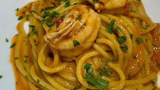 Spaghetti con crema di Gamberi 🍤 chefziopietro gamberoni ricettafacileeveloce [upl. by Abibah]