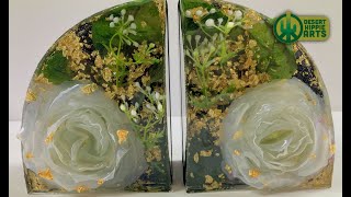 How to make Resin Bookends with Artificial Flowers [upl. by Hey655]