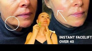 Instant Facelift with Gua Sha over 40  Facelift without Surgery [upl. by Fawnia633]